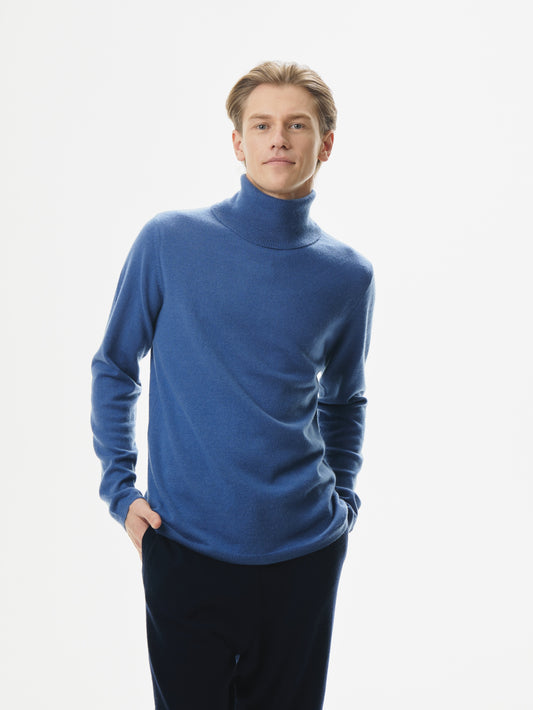 PureForm Roll-Neck – azure blue