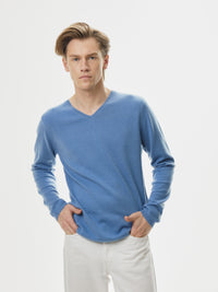 Pullover mit V-Ausschnitt Hellblau