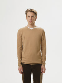 Pullover mit V-Ausschnitt Sand