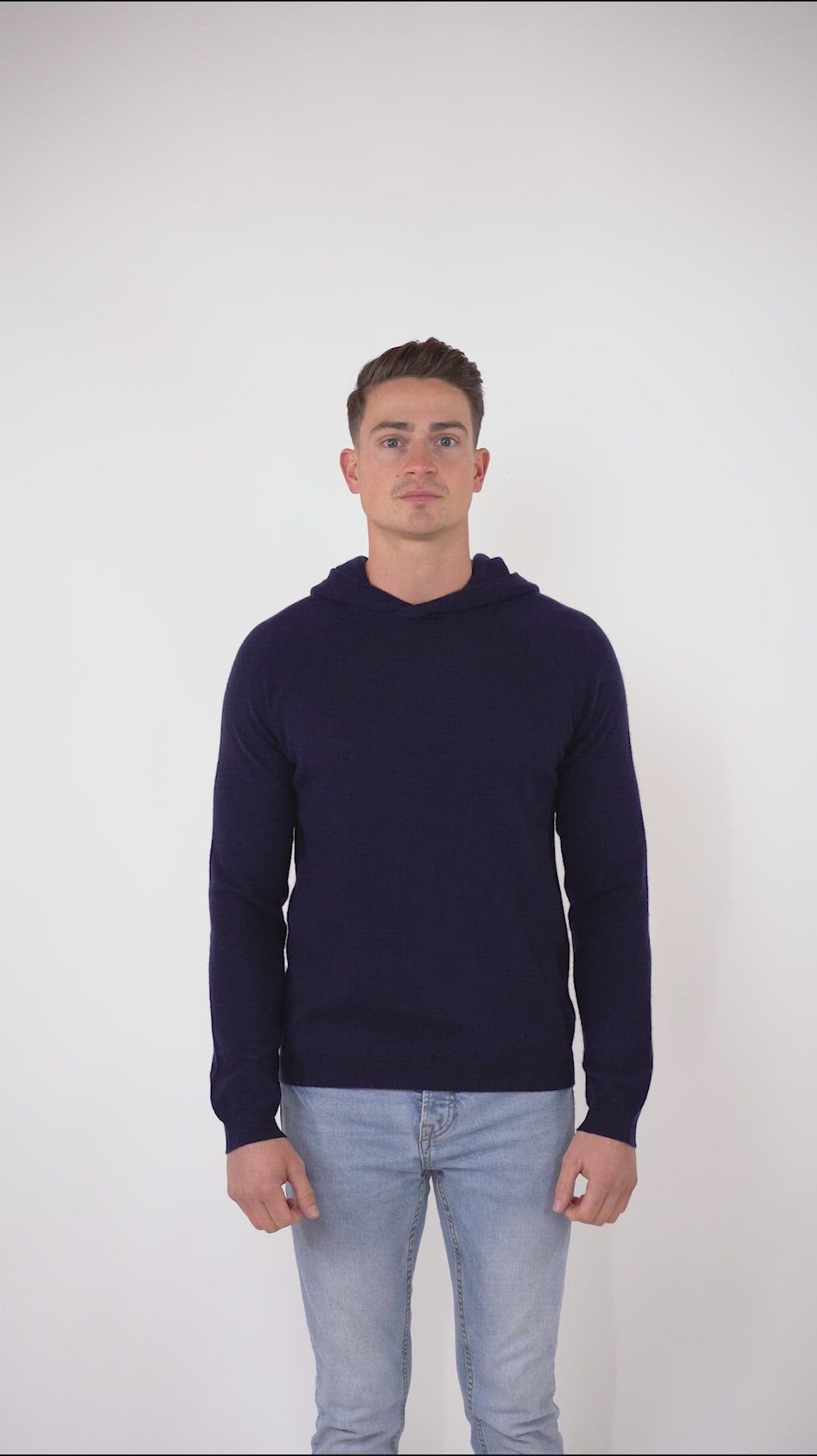 Körperbetonter Kapuzenpullover Marineblau